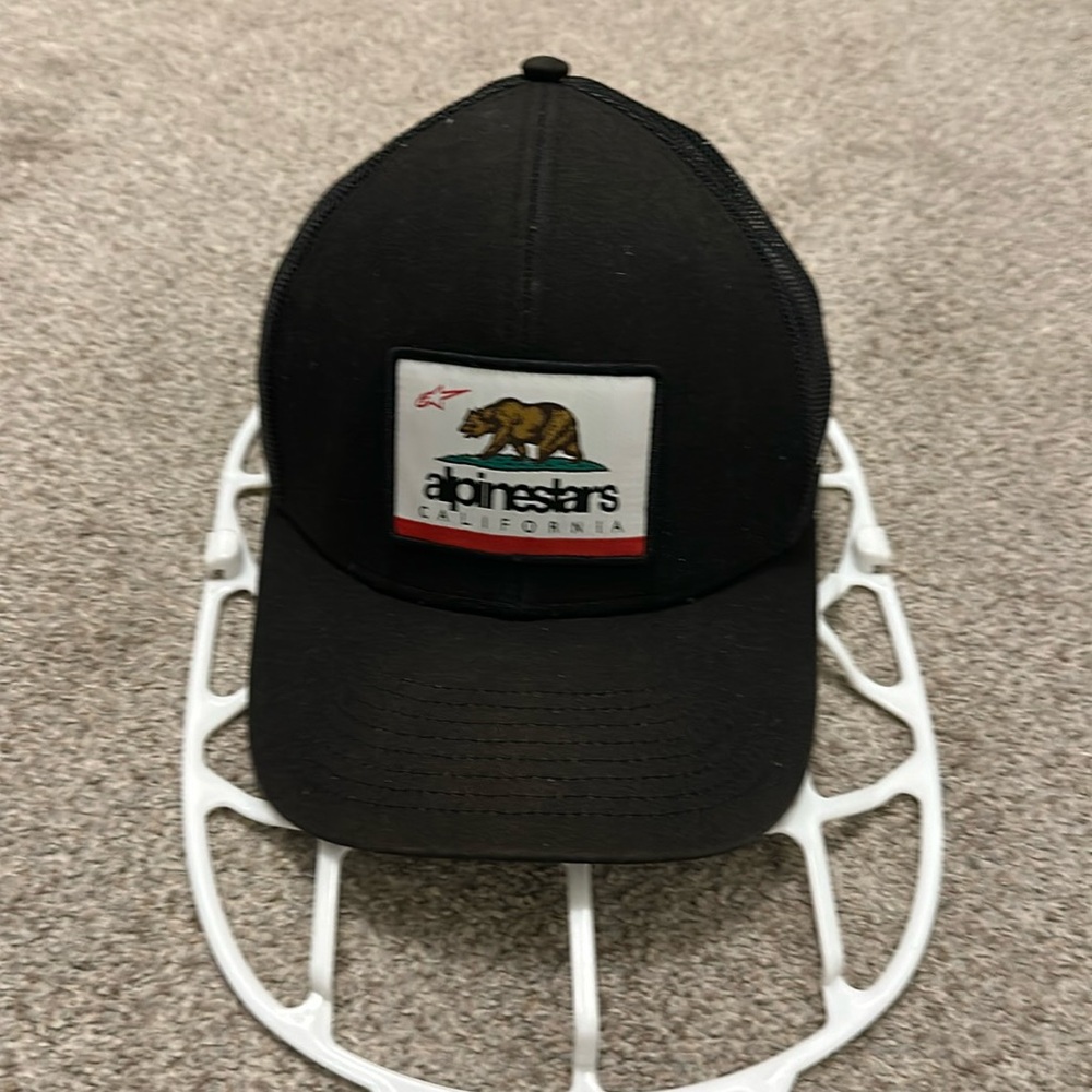 Alpinestars California Black Trucker Hat Embroidered Logo motorcycle